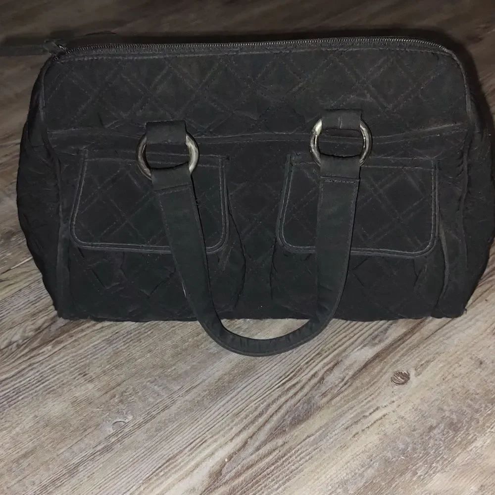 Vera Bradley black quilted shoulder bag travel bag Never Used